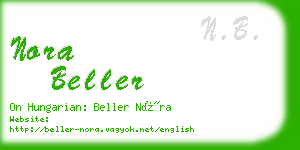 nora beller business card